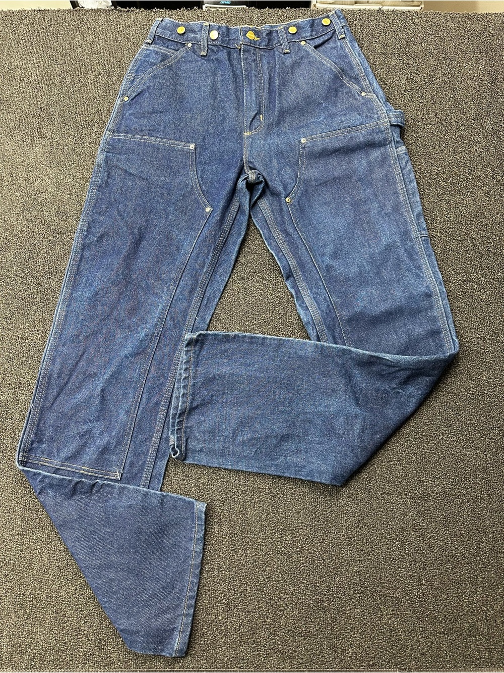 VTG Men's Carhartt B07 DNM Double Knee Heavy Denim Jeans 32x36 Workwear